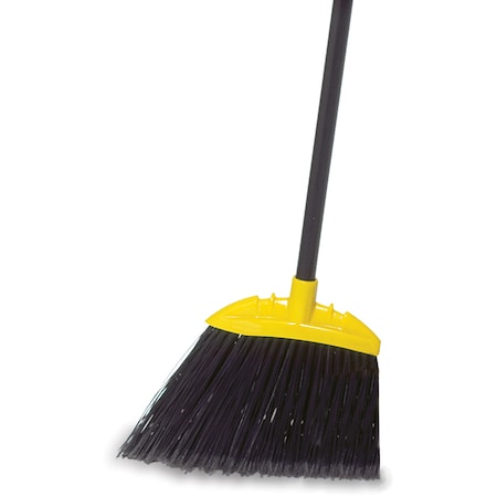 Rubbermaid Commercial Broom, Angled Bristles, Metal Handle, Jumbo, 10"W, BK/YW, PK 6 RCPFG638906BCT